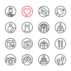 Wedding and Love icons with White Background 
