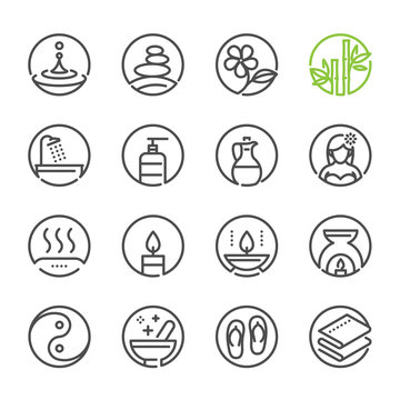 Spa icons with White Background 