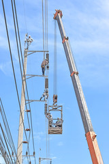 Electrician repair of electric power system