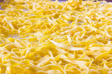 Drying real tagliatelle Emiliane