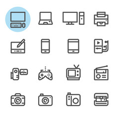 Electronic Devices icons with White Background