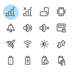 Mobile Phone icons with White Background 