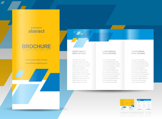 Brochure design template tri-fold abstract action