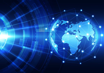 vector digital global technology concept, abstract background