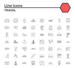 Travel icons set.