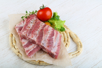 Raw pork ribs