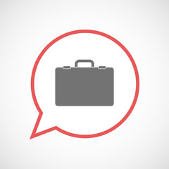 Isolated comic balloon line art icon with  a briefcase