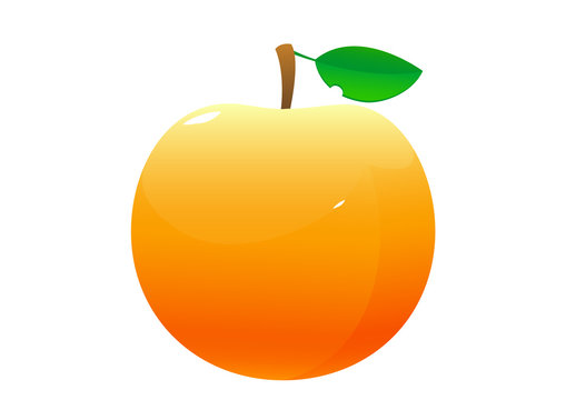 Peach cartoon on white background