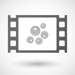 Isolated 35mm film frame with oocytes