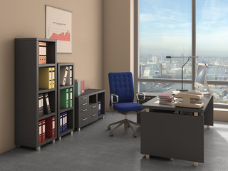 office interior, 3d illustration