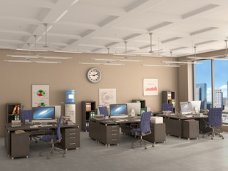 office interior, 3d illustration