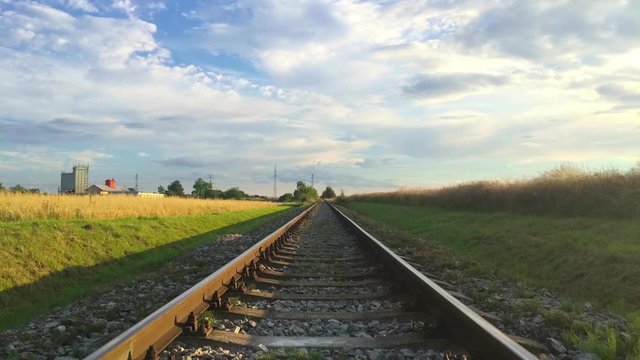 Time - lapse - Sunset on the abandoned railway track