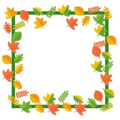 frame of autumn leaves