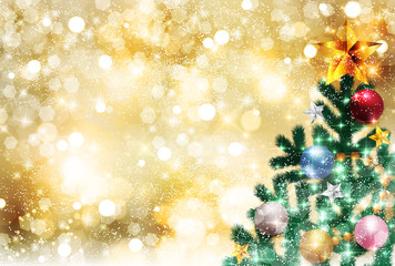 Obraz na płótnie Canvas クリスマス　雪　モミの木　背景
