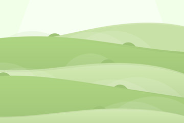 Obraz premium Cartoon Green Mountain Background