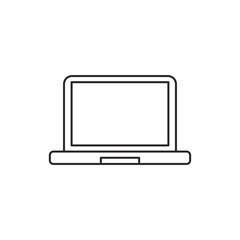 Outline laptop icon isolated on white background