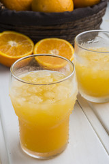 Orange juice ice