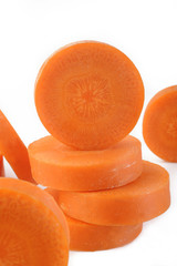 Fresh sliced carrots