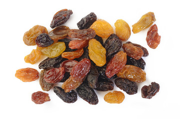 mix color raisin on white background