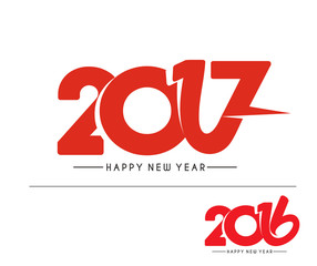 Happy new year 2017 & 2016 Text Design vector