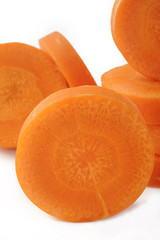 Fresh sliced carrots