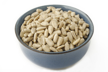 Sunflower seeds peeled in bowl