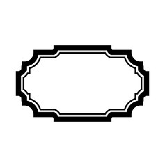 Black frame for picture. Beautiful simple design. Vintage style decorative border isolated on white background. Deco elegant art object. Empty copy space decoration, photo, banner. Vector illustration
