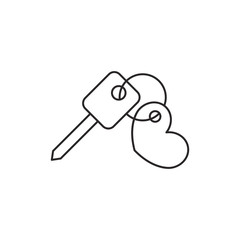 Outline key icon isolated on white background