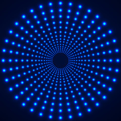 Abstract technology background of glowing circles. Vector illustration