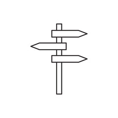 Outline guidepost icon isolated on white background