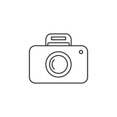 Outline camera icon isolated on white background