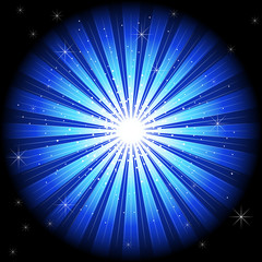 Illustration of blue light burst