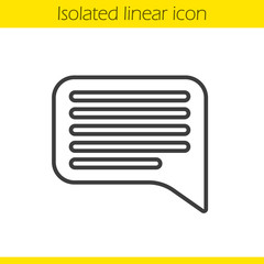 Chat bubble linear icon