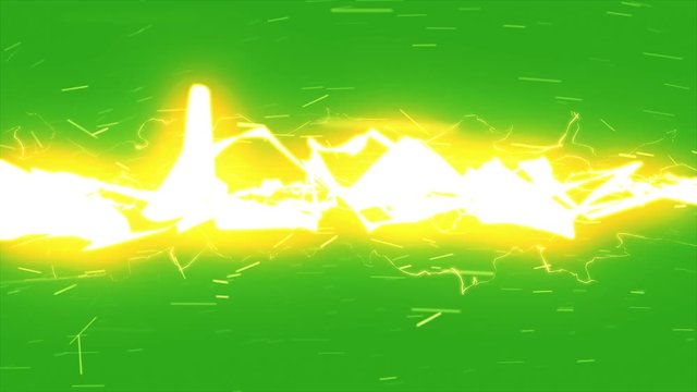 Lightning Strikes / Green screen background / Loop animation