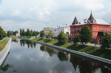 Fototapeta na wymiar Embankment on the river Orlik