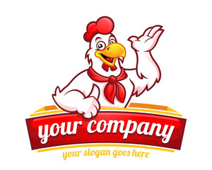 Chicken logo, chicken mascot, chicken character. Suitable for restaurant logo. Vector of chicken character.