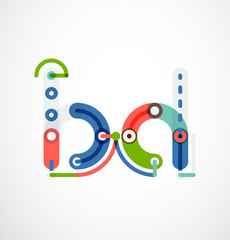 Cartoon linear letters icons