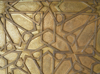 Beautiful Arabian Pattern of the Royal Palace Brass Door in Fez, Morocco, Background, Pattern