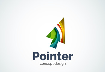 Cursor logo template, mouse pointer and arrow concept