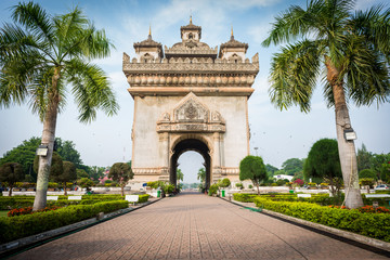Fototapeta na wymiar Patuxai arch monument, Vientiane, the Capital of Laos
