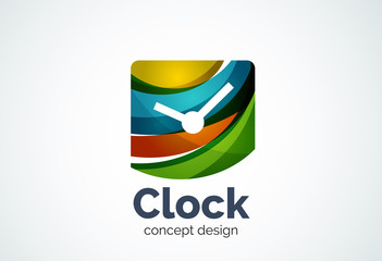 Obraz premium Clock logo template, time management business concept