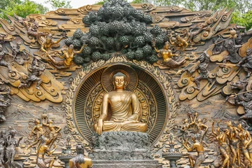 Plaid avec motif Bouddha Lingshan Buddha in Wuxi, China, Buddhist culture