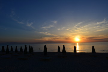 Sonnenuntergang in der griechischen &Auml;g&auml;is