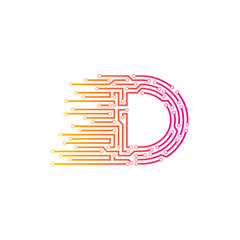 Letter D logo design template,technology,electronics,digital,logotype