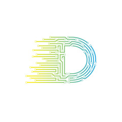 Letter D logo design template,technology,electronics,digital,logotype