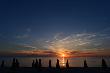 Sonnenuntergang in der griechischen &Auml;g&auml;is