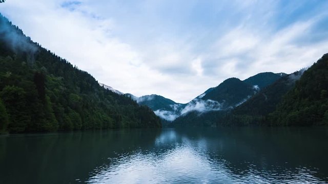 Lake Rizza in Caucasus mountain in Abkhazia