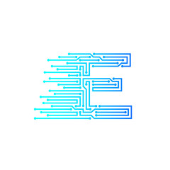Letter E logo design template,technology,electronics,digital,logotype