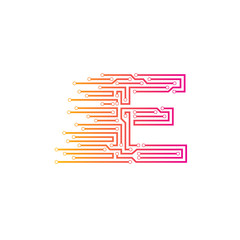 Letter E logo design template,technology,electronics,digital,logotype