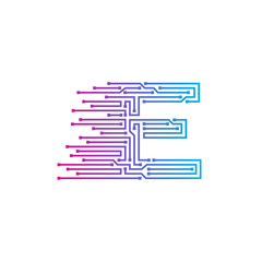 Letter E logo design template,technology,electronics,digital,logotype